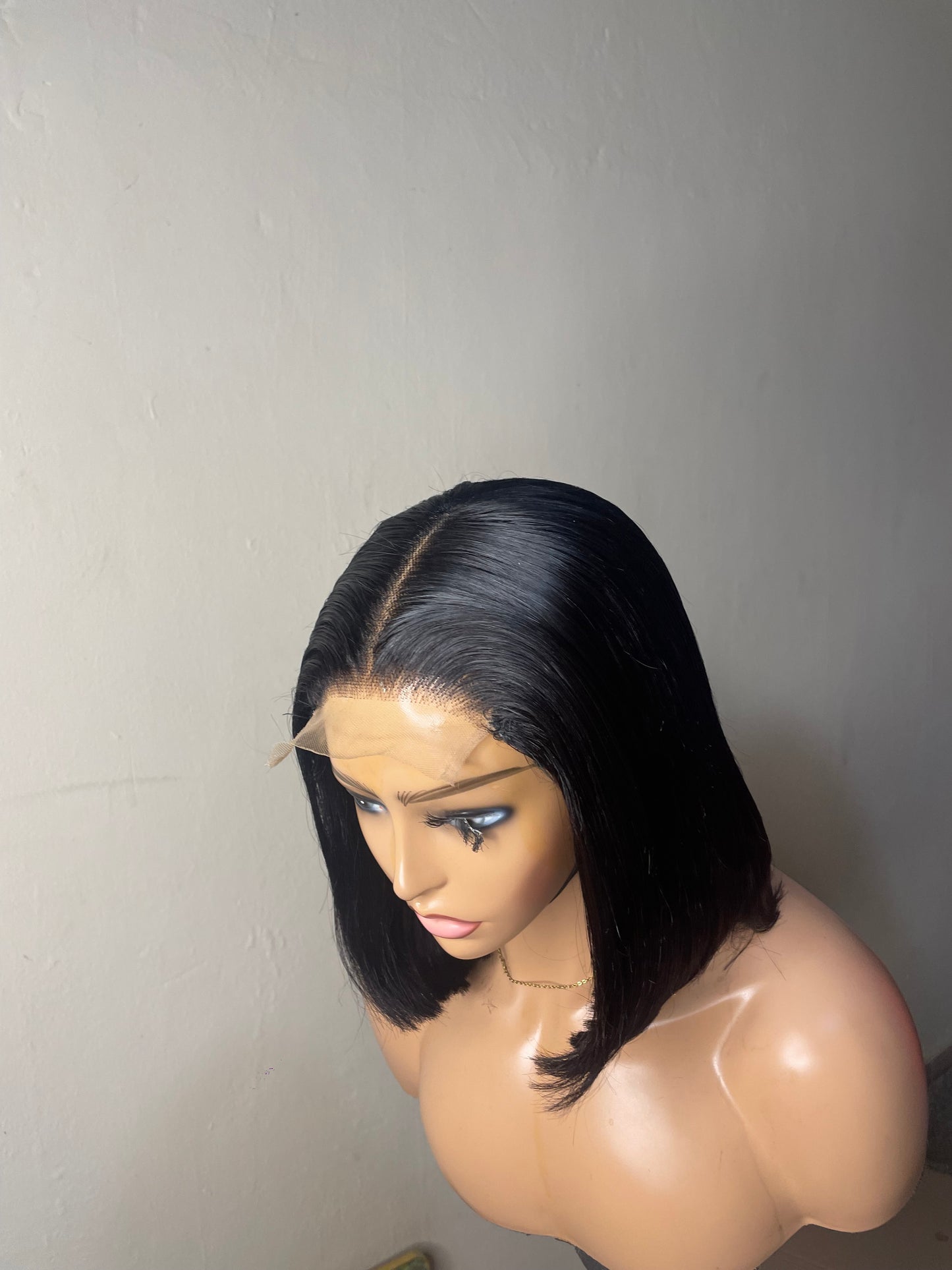 Human Hair 8-Inch Bob Closure Wig – Soft and Stylish