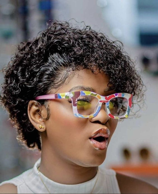 8-Inch Short Curly Wet Look Lace Front Wig – Natural Caribbean Bob Style