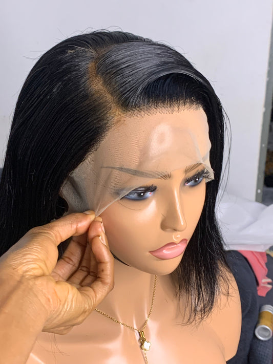 11-Inch Frontal Wig – Smooth, Natural-Looking Black Hair