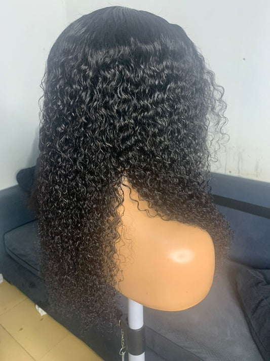18-Inch Wet Curls Closure Wig – 100% Human Hair