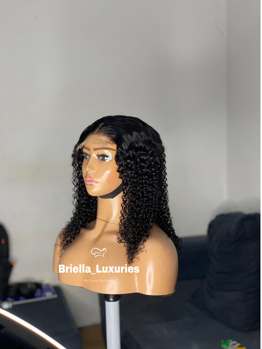 16-Inch Wet Curls Closure Wig – Natural Water Wave Style