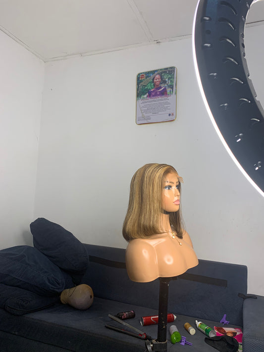 Highlighted 11inches Closure wig |100% Human Hair